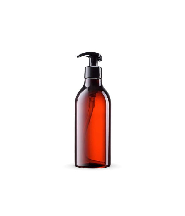 Amber pump dispenser bottle