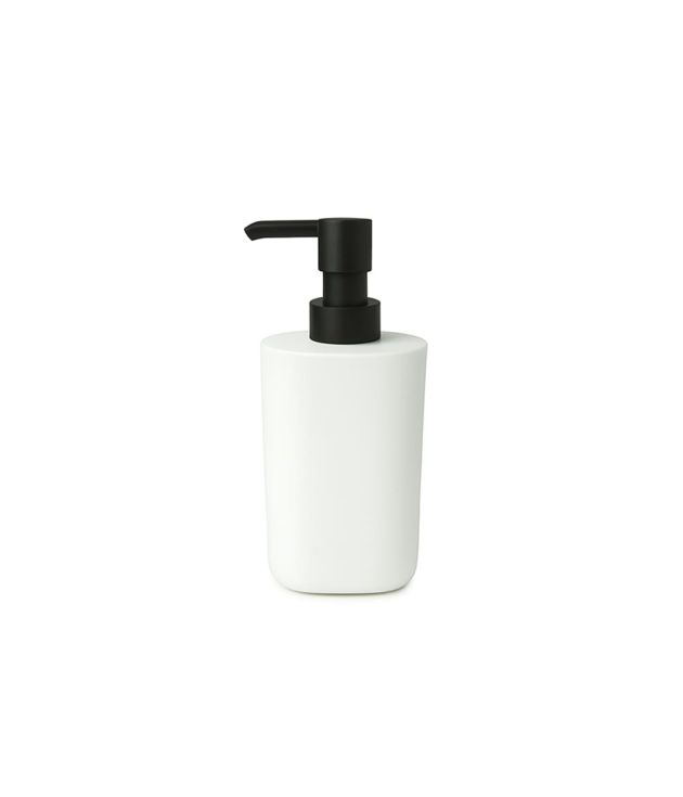 Minimalist white lotion dispenser